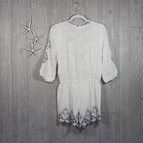 Chelsea & Violet Romper Size Small Embroidered White RJ044D44 - Picture 5 of 8